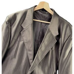 Saxifon‎ Blazer Mens 44 Cowboy Western Rodeo Vaquero Shiny Brown Two Button EUC